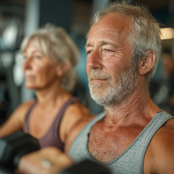 Активні літні люди під час тренування